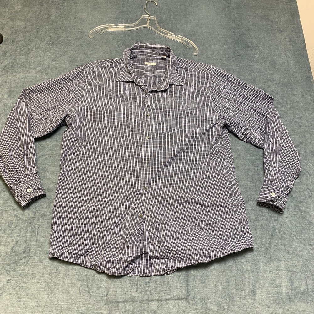 Halogen Button Up Shirt Mens XL Multicolor Check Collared Long Sleeve Casual